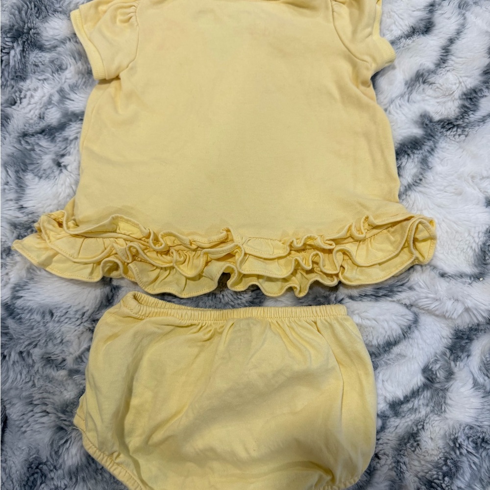 Yellow Ruffled Kids Outfit - Picture 2 of 3